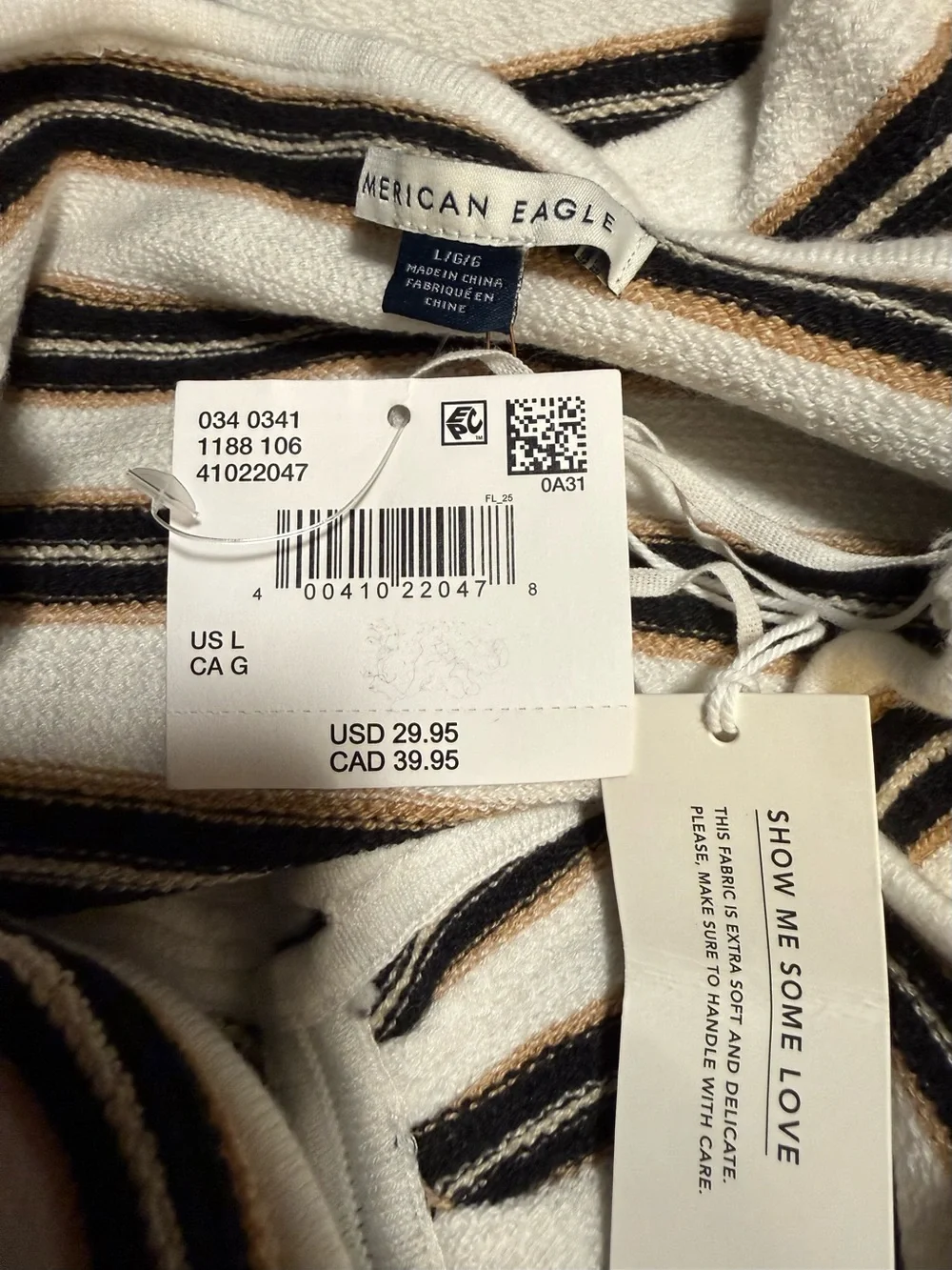 NWT American Eagle Striped Knit Tube Top - Picture 3 of 3